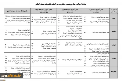 برنامه پخش فیلم های جشنواره بین المللی فیلم رشد