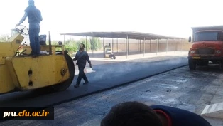 پس از 30 سال سطح محوطه پردیس حضرت رسول اکرم (ص) خوزستان با آسفالت گرم پوشش داده شد