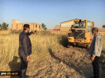 پاکسازی محوطه دانشگاه پردیس حضرت رسول اکرم(ص) خوزستان جهت جلو گیری از اتفاقات احتمالی