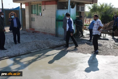 شیب بندی جلوی درب ورودی پردیس حضرت رسول اکرم(ص) خوزستان