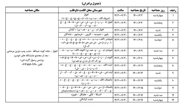 جدول زمان بندی