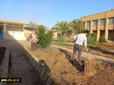 پاکسازی محوطه پردیس حضرت رسول اکرم(ص) اهواز