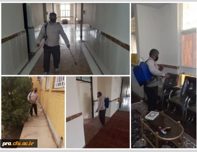 سمپاشی واحدهای خوابگاهی در پردیس حضرت رسول اکرم(ص) اهواز