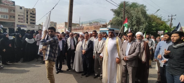 حضور پرشور دانشجو معلمان وکارکنان دانشگاه فرهنگیان استان خوزستان در راهپیمایی حمایت از مردم مظلوم فلسطین  10