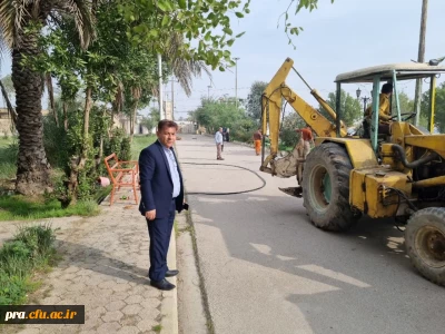 عملیات لایروبی فاضلاب ها  و جدول کشی بلوارهای داخلی پردیس 