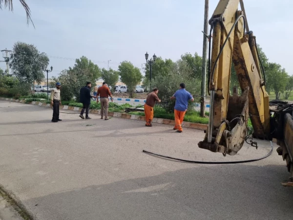 عملیات لایروبی فافضلابها  و جدول کشی بلوارهای داخلی پردیس  3