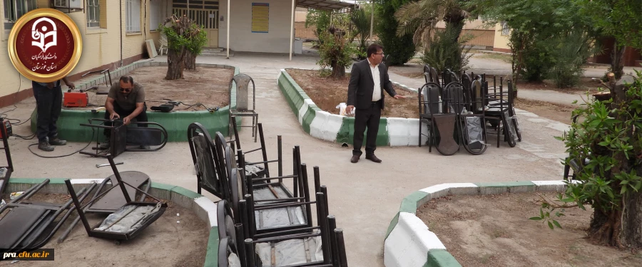 تعمیر و باز سازی صندلی های فرسوده پردیس حضرت رسول اکرم(ص) 2