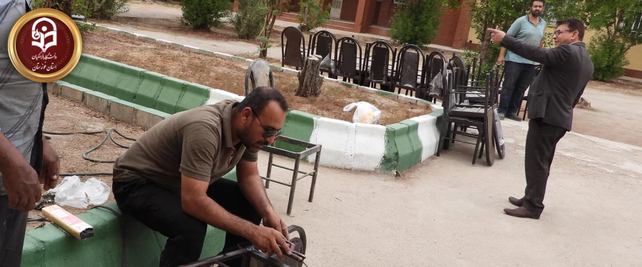 تعمیر و باز سازی صندلی های فرسوده پردیس حضرت رسول اکرم(ص) 2