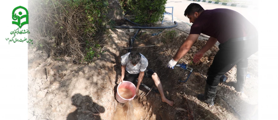 تعویض لوله آب شرب توسط همکاران زحمتکش پردیس حضرت رسول اکرم(ص) 2