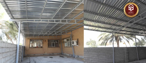 انجام پروژه ی نصب سایبان جهت انبار پردیس حضرت پردیس حضرت رسول اکرم(ص) 2